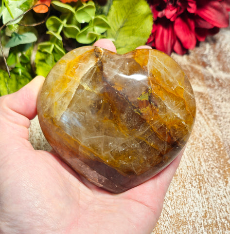 3.5" Large Golden Healers Quartz Heart