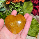 2.25 x 2.5" yellow Healers Quartz Heart
