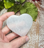 Selenite Flat Heart Pocket/Palm Stone