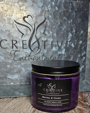 Purple Collection 11 oz purple Jar Jewelry Surprise Soy Candles