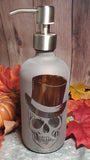 16oz Etched Amber Glass Soap Dispensor