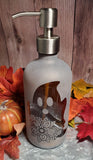 16oz Etched Amber Glass Soap Dispensor