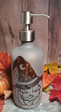 16oz Etched Amber Glass Soap Dispensor