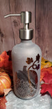 16oz Etched Amber Glass Soap Dispensor