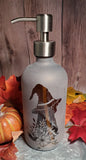 16oz Etched Amber Glass Soap Dispensor