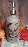 16oz Etched Amber Glass Soap Dispensor