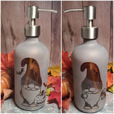 16oz Etched Amber Glass Soap Dispensor