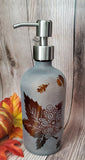 16oz Etched Amber Glass Soap Dispensor