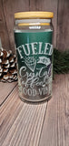 20 oz. "Fueled by Crystals and Coffee" Etched Glass Tumbler With Bamboo Lid & Straw