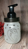 16 oz Etched Glass Foaming Soap/Sanitizer  Dispensor (Pick design option in drop down menu, diffrent ones available!)