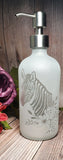16oz Etched Clear Glass Soap Dispensor