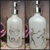 16oz Etched Clear Glass Soap Dispensor
