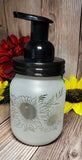 Sunflowers 16 oz Etched Glass Foaming Soap/Sanitizer  Dispensor (Pick design option in drop down menu, diffrent ones available!)