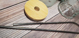 Bamboo Lid & Metal Straw Set