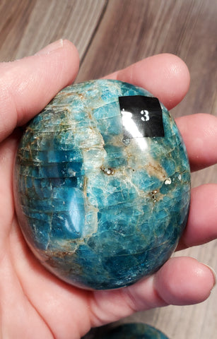 Blue Apatite Palm Stone (Pick yours by number, prices vary)
