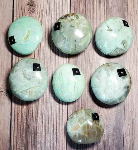 Green Moonstone Palm Stone (Pick yours by number, prices vary)