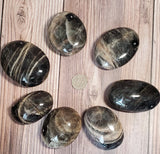 Black Moonstone Palm Stone (Pick yours by number, prices vary)