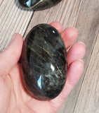 Black Moonstone Palm Stone (Pick yours by number, prices vary)