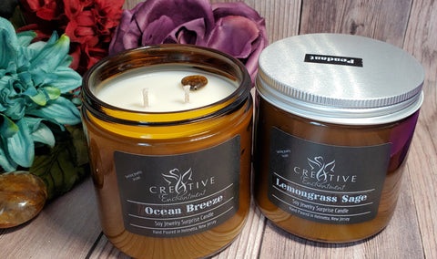 Classics Collection 16 oz Amber Jar Jewelry Surprise Soy Candles