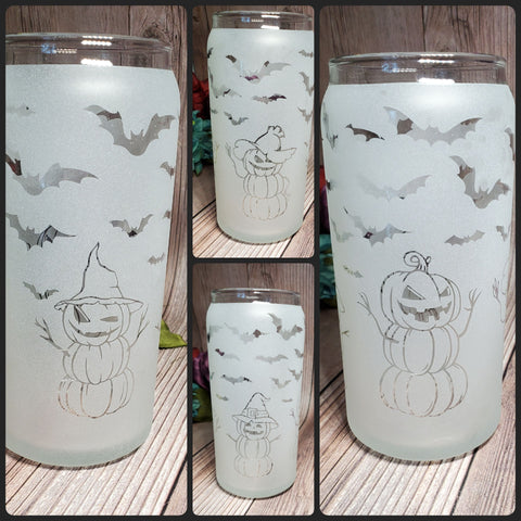 (Choose Design) 20 oz. Halloween Glass Can Tumblers