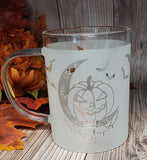 15 oz  Random Surprise Halloween Borosilicate lightweight Etched Glass Mugs