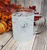 (Choose Design) 15 oz Halloween Borosilicate lightweight Etched Glass Mugs