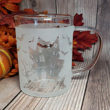 15 oz  Random Surprise Halloween Borosilicate lightweight Etched Glass Mugs