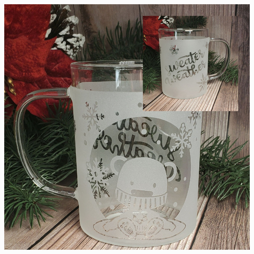 Etched Glass Coffee Mugs - Design: CUSTOM