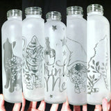 18 oz Etched Glass Bottles