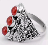 Carnelian Sterling Silver Ring Size 7