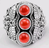 Carnelian Sterling Silver Ring Size 7