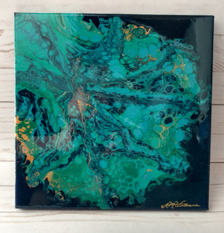 Impact 12" x 12" Acrylic on Canvas Modern Abstract Painting