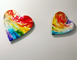 10" & 8" Love is Love epoxy wall art heart set