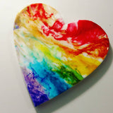 10" & 8" Love is Love epoxy wall art heart set