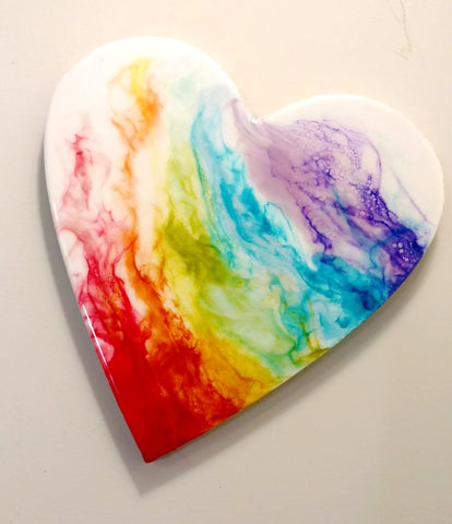 12" Love is Love epoxy wall art heart