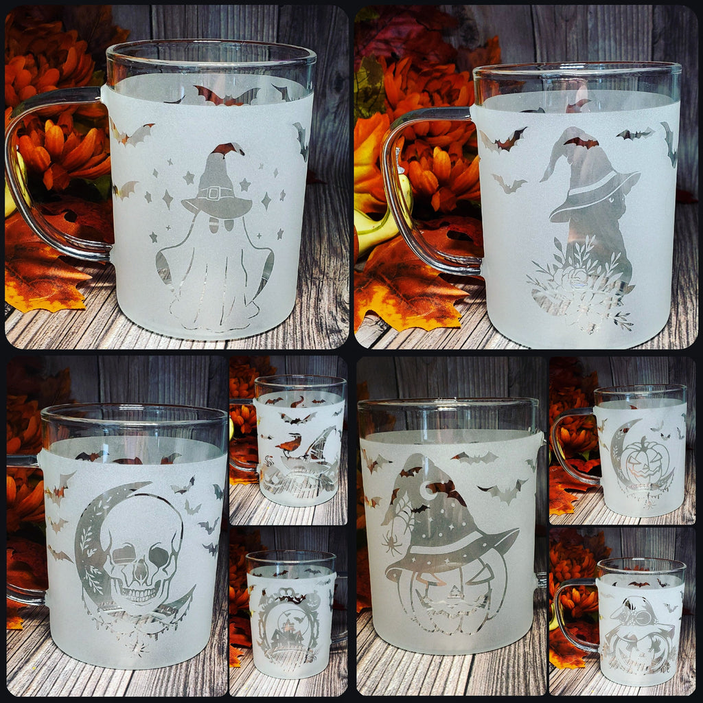 Clear Glass Halloween Mug, Glass Coffee Mug, Cute Ghost Mug, Clear