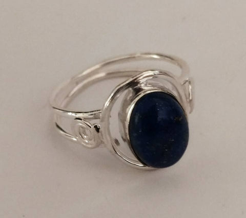 Sterling Silver Lapis Ring Size 14.5